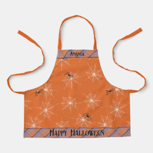 Delantal Naranja Spooky Spiders Halloween