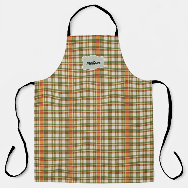 Delantal Naranja Verde Gingham (Anverso)