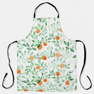 Delantal Naranja verde Tangerine Provence acuarela