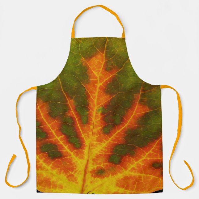Delantal Naranja verde y hoja de aluminio amarillo #1 (Anverso)