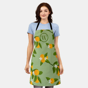 Delantal Naranja Vintage Branches Fruit Pattern