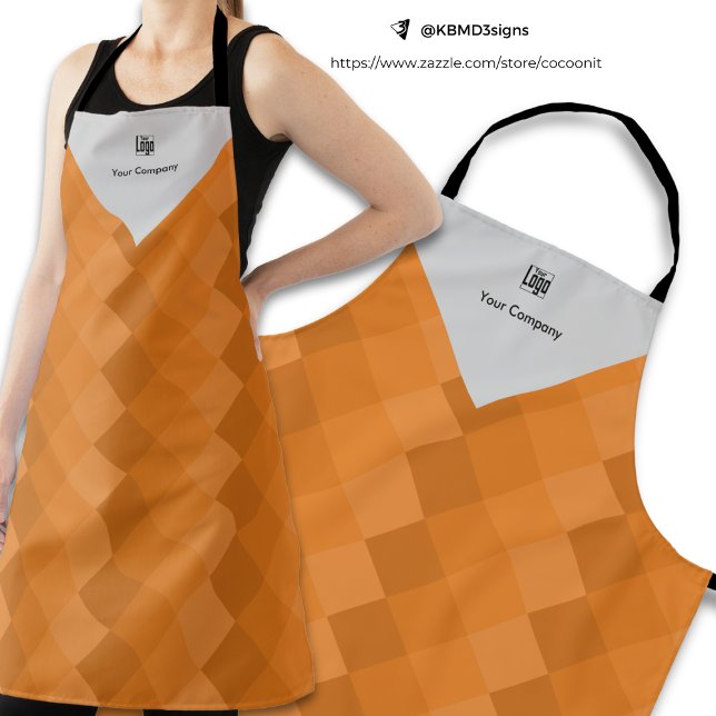 Delantal Naranja y gris del logotipo de la compañía promoci (Subido por el creador)