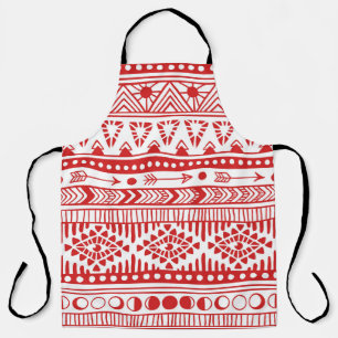 Delantal Nativo Americano: Doodle de tinta roja.