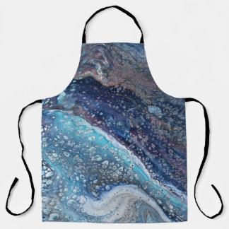 Delantal Natural Attraction 2 Blue Geode Abstract Apron
