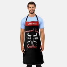 Delantal Natural Born Griller - Chef Negro Diverti