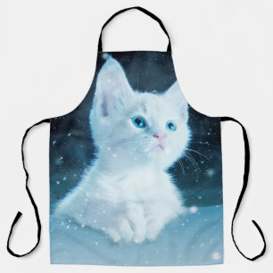 Delantal Naturaleza animal del arte de la nieve del gato