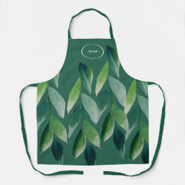 Delantal Naturaleza bohemiana verde moderna