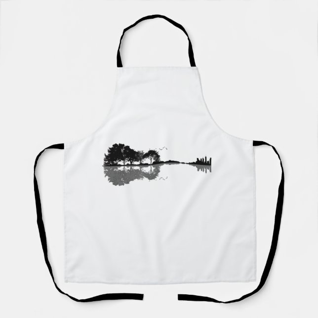 Delantal Naturaleza de guitarra acústica música de fondo gu (Anverso)