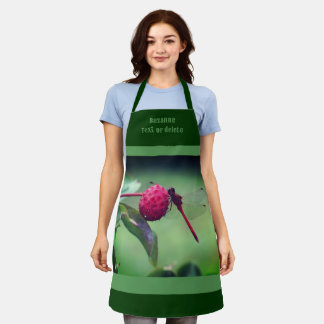 Delantal Naturaleza de la libélula roja personalizada