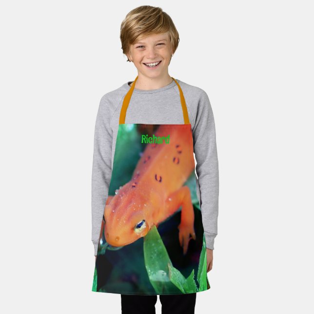 Delantal Naturaleza de Salamander Naranja Cuta Personalizad (Gastado)