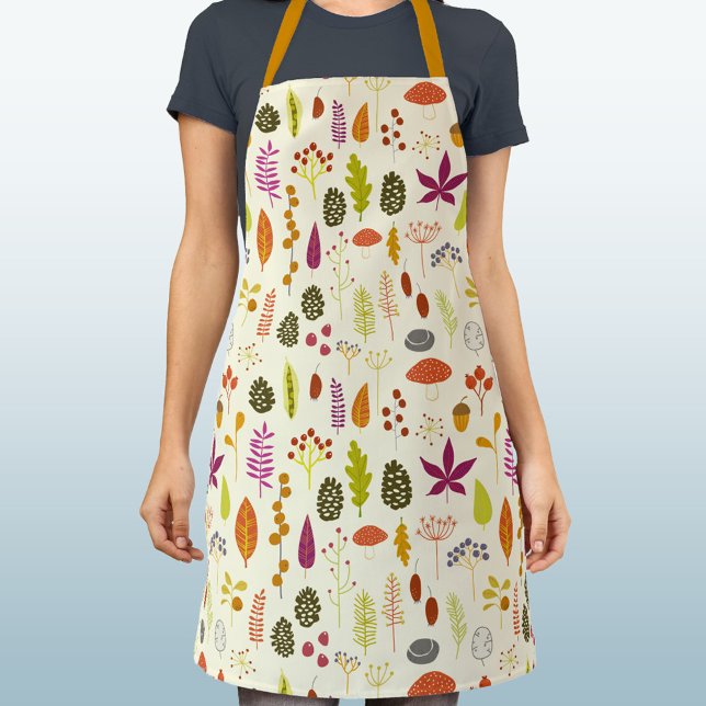 Delantal Naturaleza forestal de Woodland (Autumn forest woodland nature pattern apron)