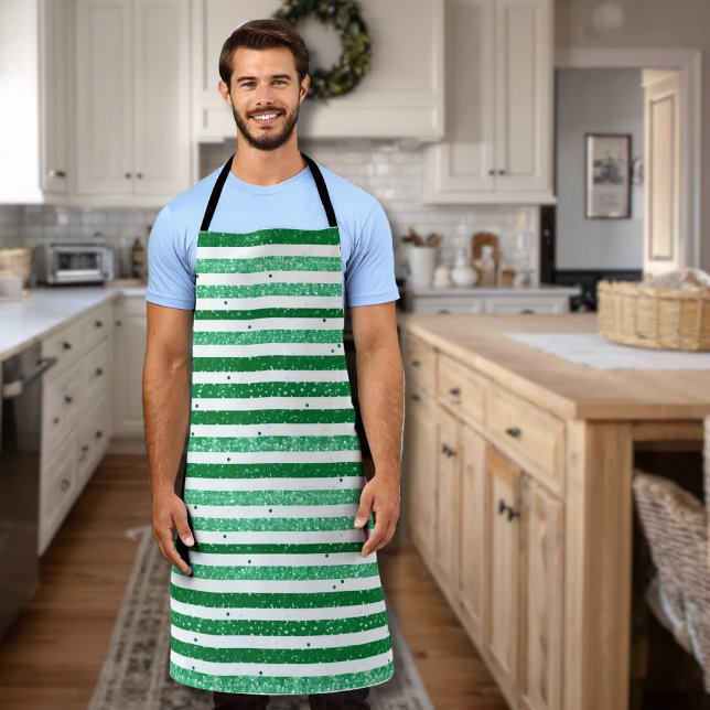 Delantal Naturaleza Verde Blanco Franjas Brillo Horizontal (Subido por el creador)