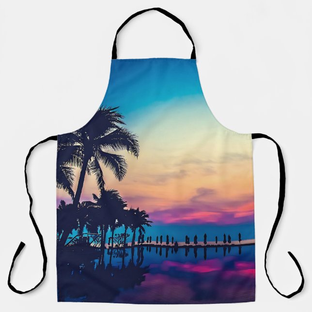 Delantal Nature Landscape Pool Palm Trees-25925 (Anverso)