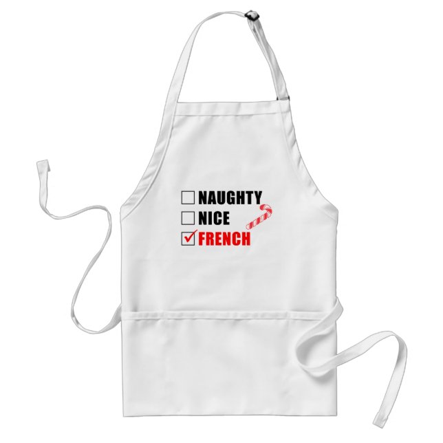 Delantal Naughty Nice French Christmas Design Adult Apron (Frente)