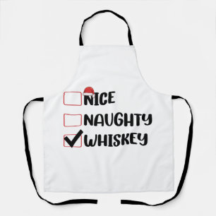 Delantal Naughty Nice Whiskey Santa Navidades List