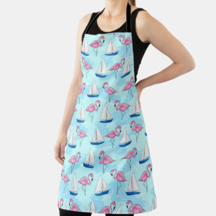 Delantal Náutica azul Flamingo rosa