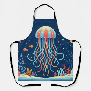 Delantal náutica/playa/medusas costeras