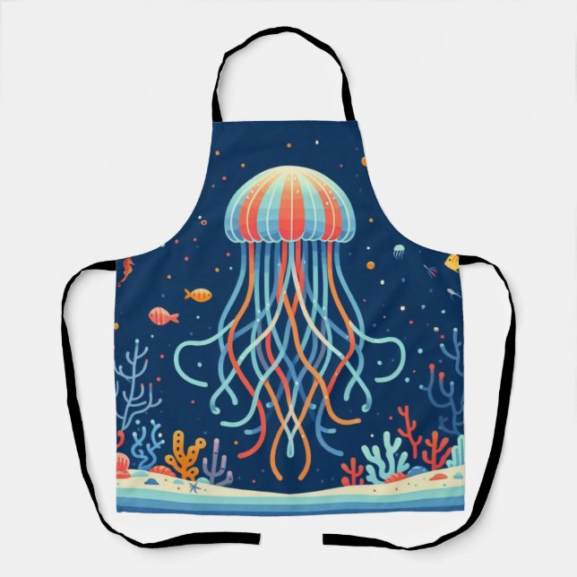 Delantal náutica/playa/medusas costeras (Anverso)