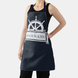 Delantal Nautical Blue Anchor Bote Name