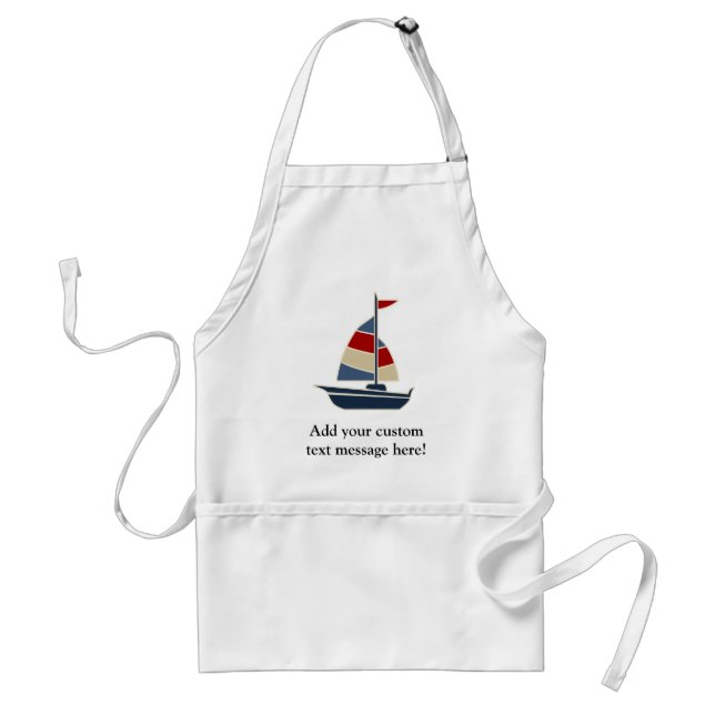 Delantal Nautical Blue Sailboat (Frente)