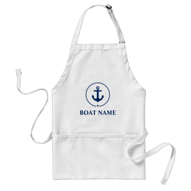 Delantal Nautical Bote Name Anchor Rope (Frente)