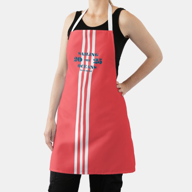Delantal Nautical Party Apron (in situ)