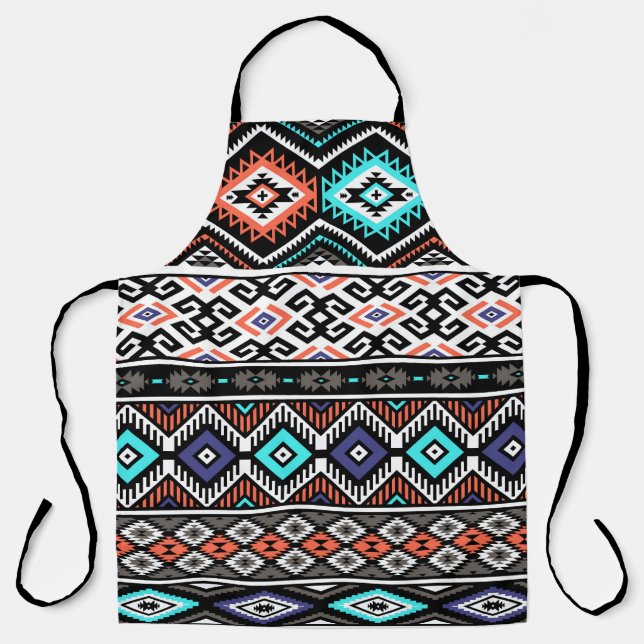 Delantal Navajo Tribal Retro: Sin Marea Geométrica. (Anverso)