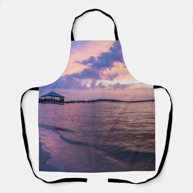 Delantal Navarre Beach Magic Hour Purple Sunset Apron (Anverso)