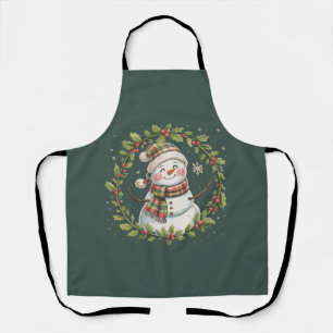 Delantal Navidad Adorable Muñeco de Nieve Temporada Inverna