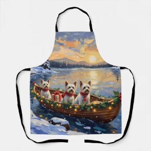 Delantal Navidad Bichon Frise Barco Fiesta