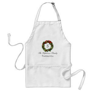 Delantal Navidad clásico del personalizado de la guirnalda