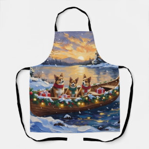 Delantal Navidad con Barco de Chin Japonés Fiesta