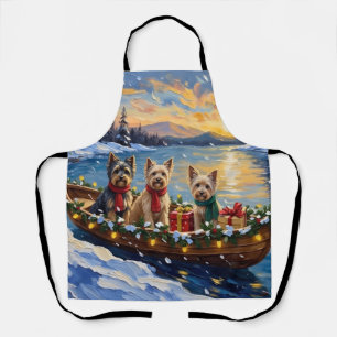 Delantal Navidad con Barco de Terrier Tibetano