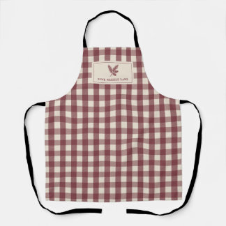 Delantal Navidad Cuadros Burgundy Vintage
