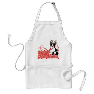 Delantal Navidad de Boston Terrier