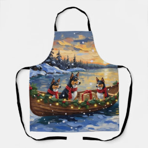 Delantal Navidad del barco de Basenji