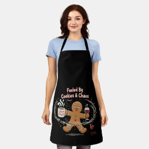 Delantal Navidad Divertida Alimentado Por Galletas Y Jeng