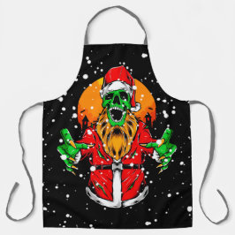 Delantal Navidad Divertida de Santa Claus Zombie