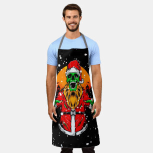 Delantal Navidad Divertida de Santa Claus Zombie