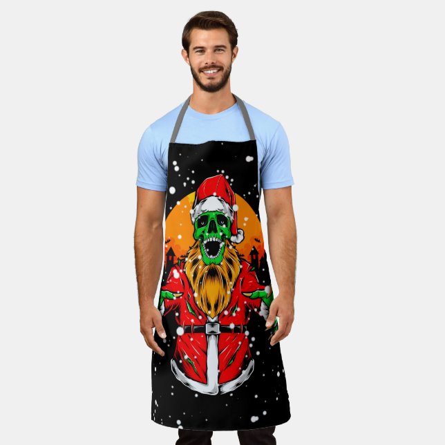 Delantal Navidad Divertida de Santa Claus Zombie (Gastado)