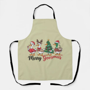 Delantal Navidad Divertida Ganso Navideño Lindo Santa