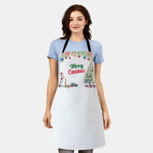 Delantal Navidad en acuarela 