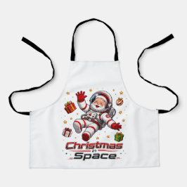 Delantal Navidad en el Espacio Santa Astronauta Lindo Día F
