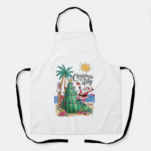 Delantal Navidad en Julio Sandía Árbol de Navidad Santa Pla