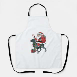 Delantal Navidad en Santa Riding Great Dane Dog