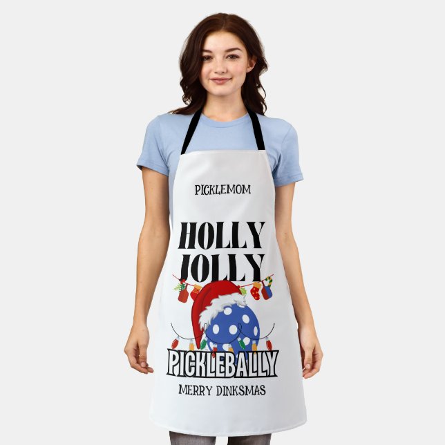 Delantal Navidad HOLLY JOLLY PICKLEBALLY (Gastado)