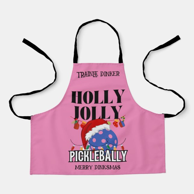 Delantal Navidad HOLLY JOLLY PICKLEBALLY (Anverso)