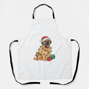 Delantal Navidad Iluminando a Santa Hat Perro espumoso pire