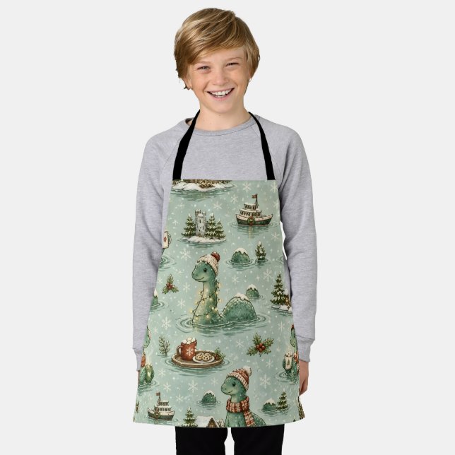 Delantal Navidad Nessie Monstruo del Lago Ness Acogedores C (Gastado)
