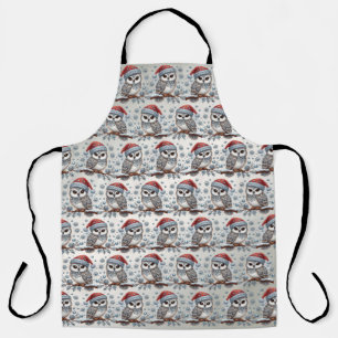 Delantal Navidad Owl Holiday Apron